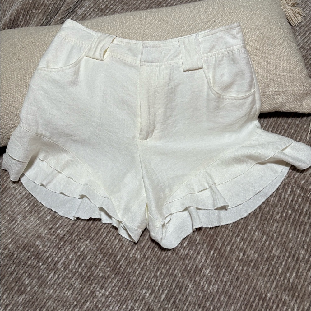 CeCe High Waist White Women's Shorts